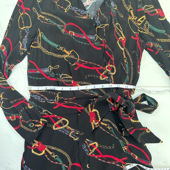 & OTHER STORIES. Paris Atelier. Equestrian Print Wrap Jumpsuit - Picture 9 of 10